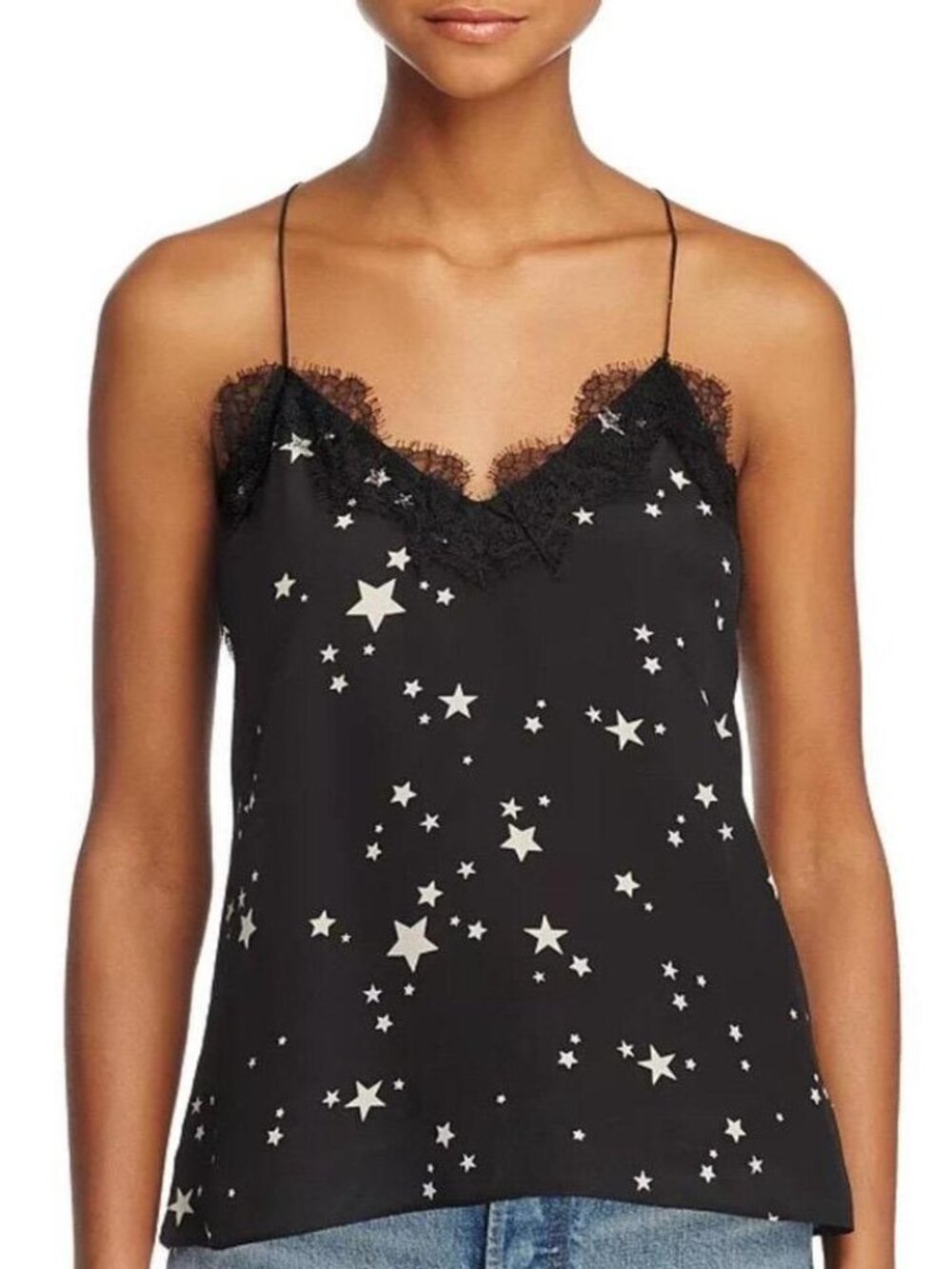 CAMI NYC silk lace-trim racerback silk camisole